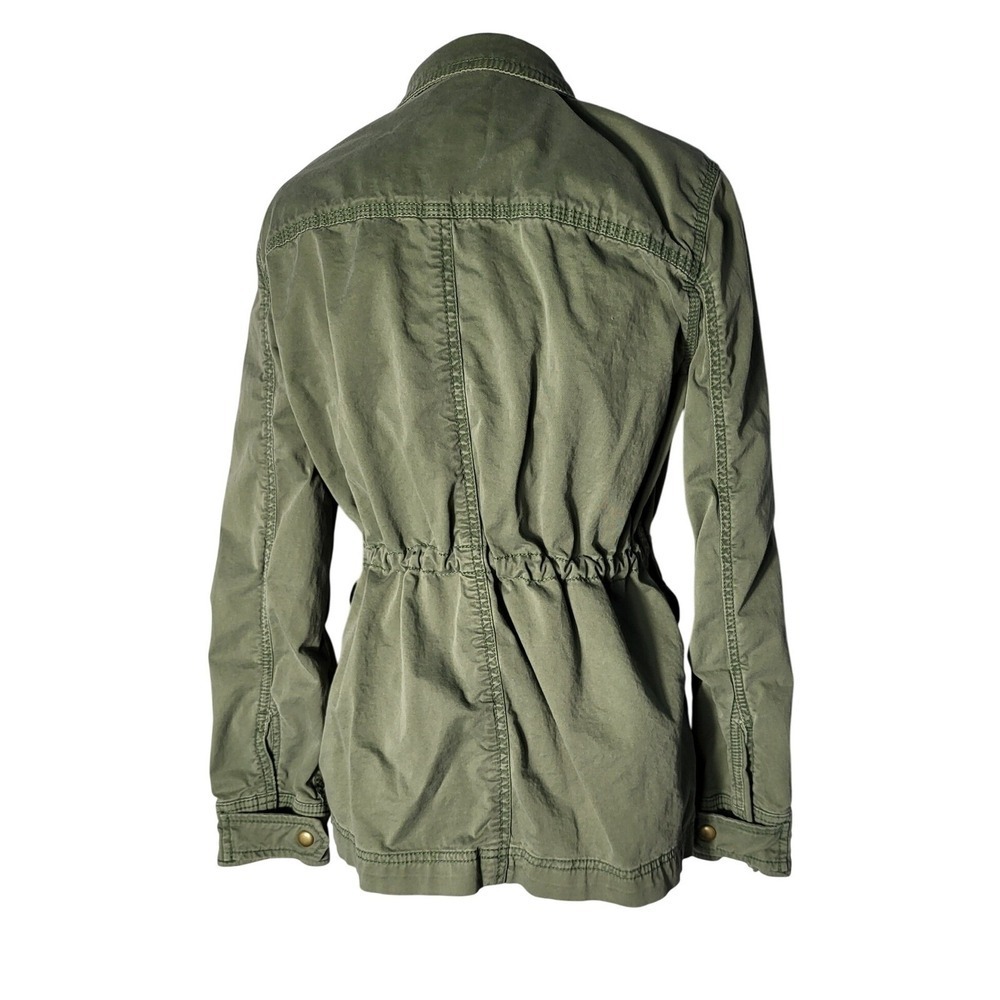 Gap Y2k Army Green Utility Jacket Military Anorak Drawstring Waist Lightweight - Picture 3 of 10